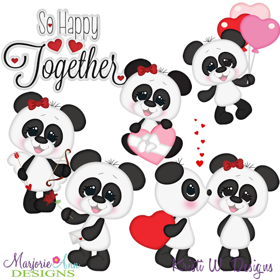 Panda Love SVG Cutting Files Includes Clipart - Click Image to Close